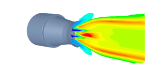 Detailed model of a gas-fired burner with induced air streams